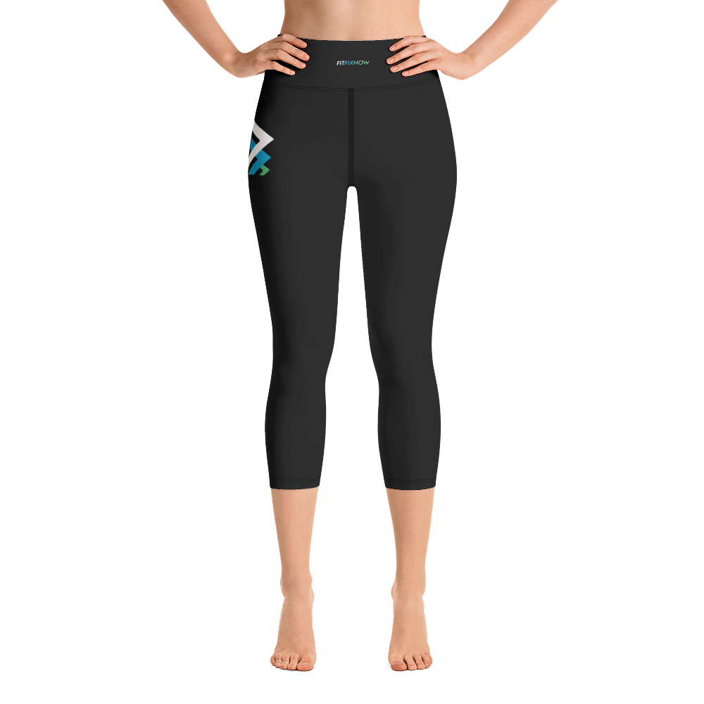 Yoga Capri Leggings Icon Logo (Black) – FitFixNow